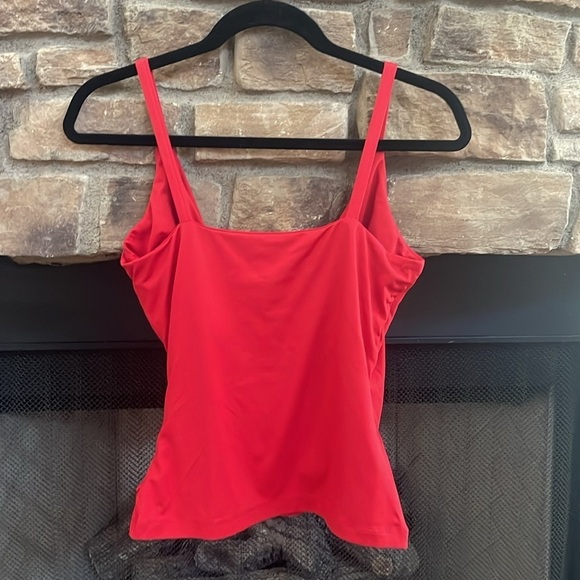 Etcetera red, criss-cross blouse. Size Small. - Picture 2 of 6